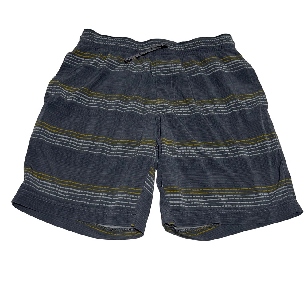 Kuhl Shorts Mens S 8.5in Gray Striped Elastic Waist Hiking Outdoor Trail